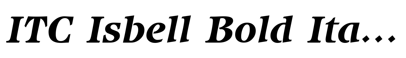 ITC Isbell Bold Italic